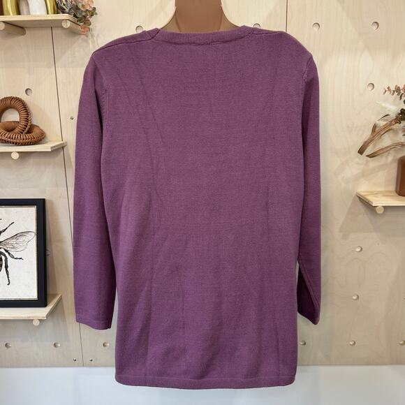 SOFT SURROUNDINGS Priscilla Sweater NWT Size 3X Plum Purple Knit Tunic - Picture 3 of 7